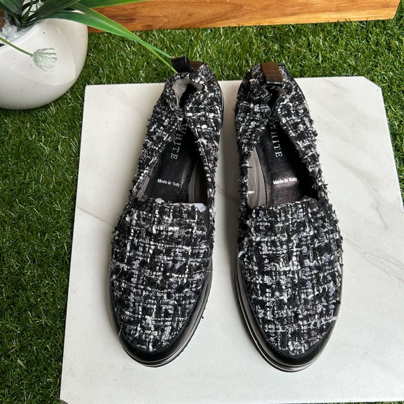 Ron White Black/White Tweed Sha-Nell Slip-On
Loafers Size 37 fits US 6.5 - Picture 2 of 11